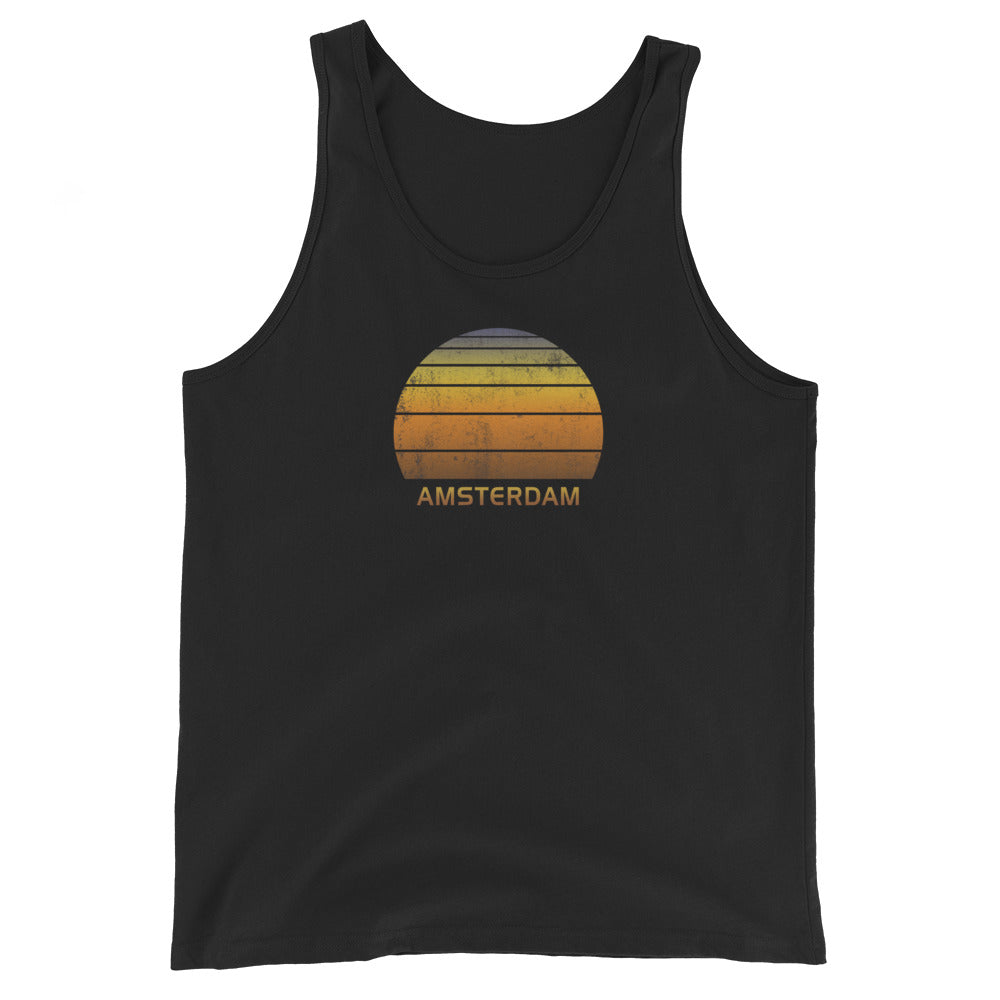 Retro Amsterdam Vintage Sunset Vacation Souvenir Unisex Tank Top