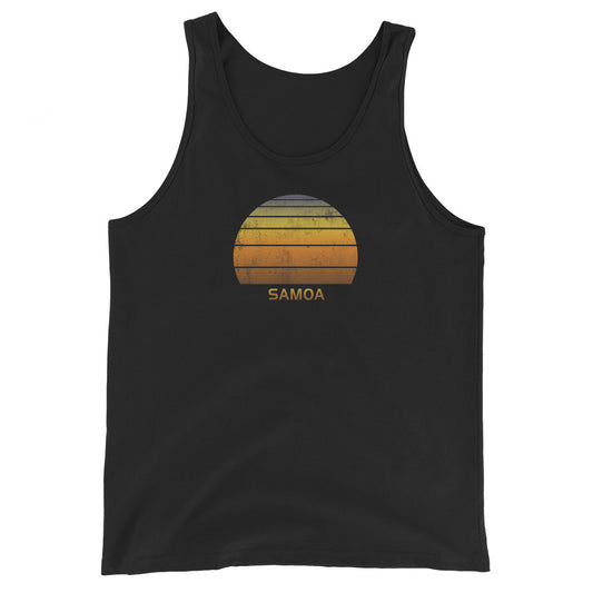 Retro Samoa Vintage Sunset Vacation Souvenir Unisex Tank Top