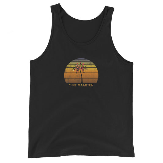 Retro Sint Maarten Christmas Family Vacation Souvenir Sunset Unisex Tank Top