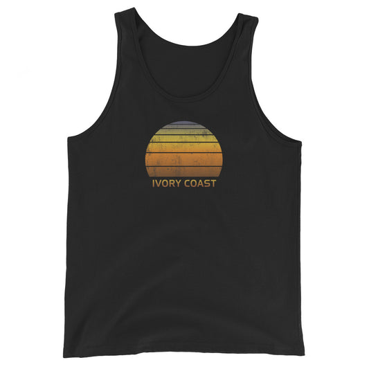 Retro Ivory Coast Africa Vintage Sunset Vacation Souvenir Unisex Tank Top