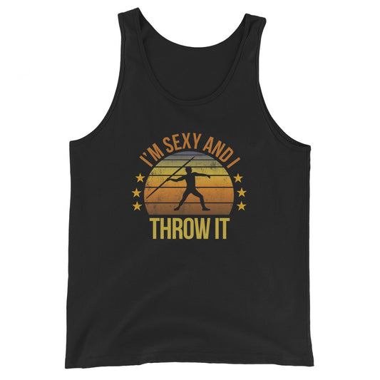 Funny Javelin Athlete Track Fan Quote Joke Sarcastic Phrase Unisex Tank Top