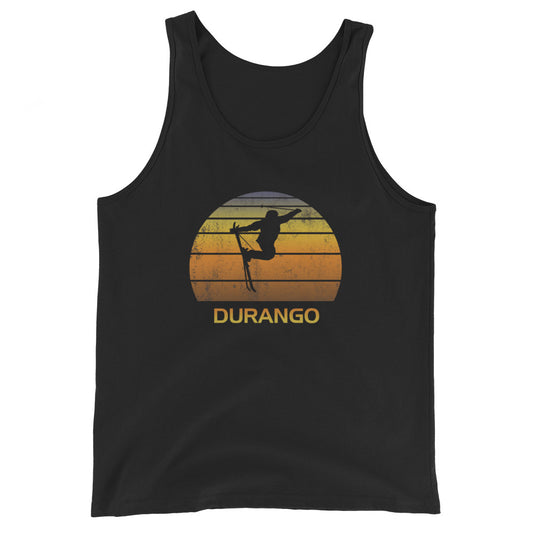 Retro Durango Colorado Ski Fan Skier Gift Skiing Sunset Vintage Sunrise Unisex Tank Top