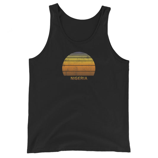 Retro Nigeria Africa Unisex Tank Top Vintage Sunset Vacation Souvenir