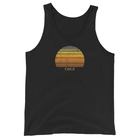 Retro Chile Vintage Sunset Vacation Souvenir Unisex Tank Top