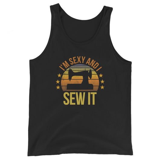 Funny Sewing Fan Sew Hobby Lover Quote Joke Sarcastic Unisex Tank Top