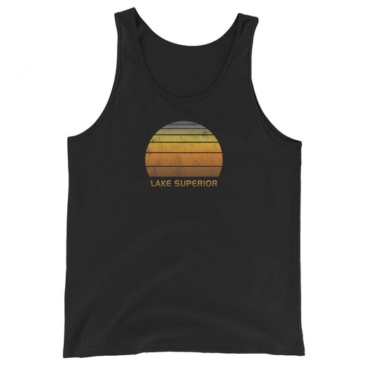 Retro Lake Superior Vintage Sunset Vacation Souvenir Unisex Tank Top