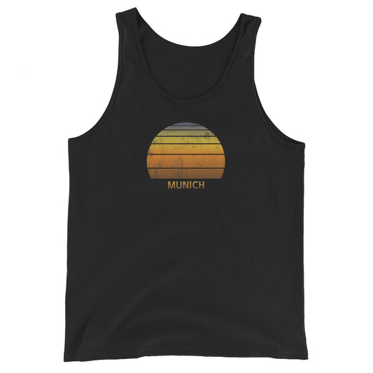 Retro Munich Germany Vintage Sunset Vacation Souvenir Unisex Tank Top