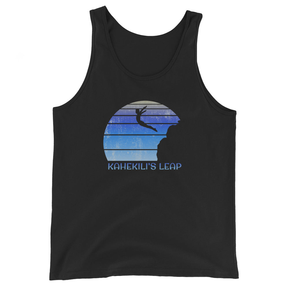 Kahekili’s Leap Lanai Hawaii Cliff Diving Fan Unisex Tank Top