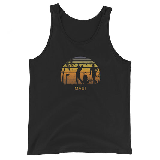 Retro Maui Hawaii Golf Golfing Fan Golfer Gift Unisex Tank Top