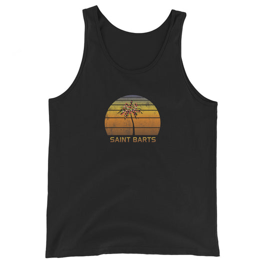 Retro Saint Barts Unisex Tank Top Christmas Family Vacation Souvenir Sunset