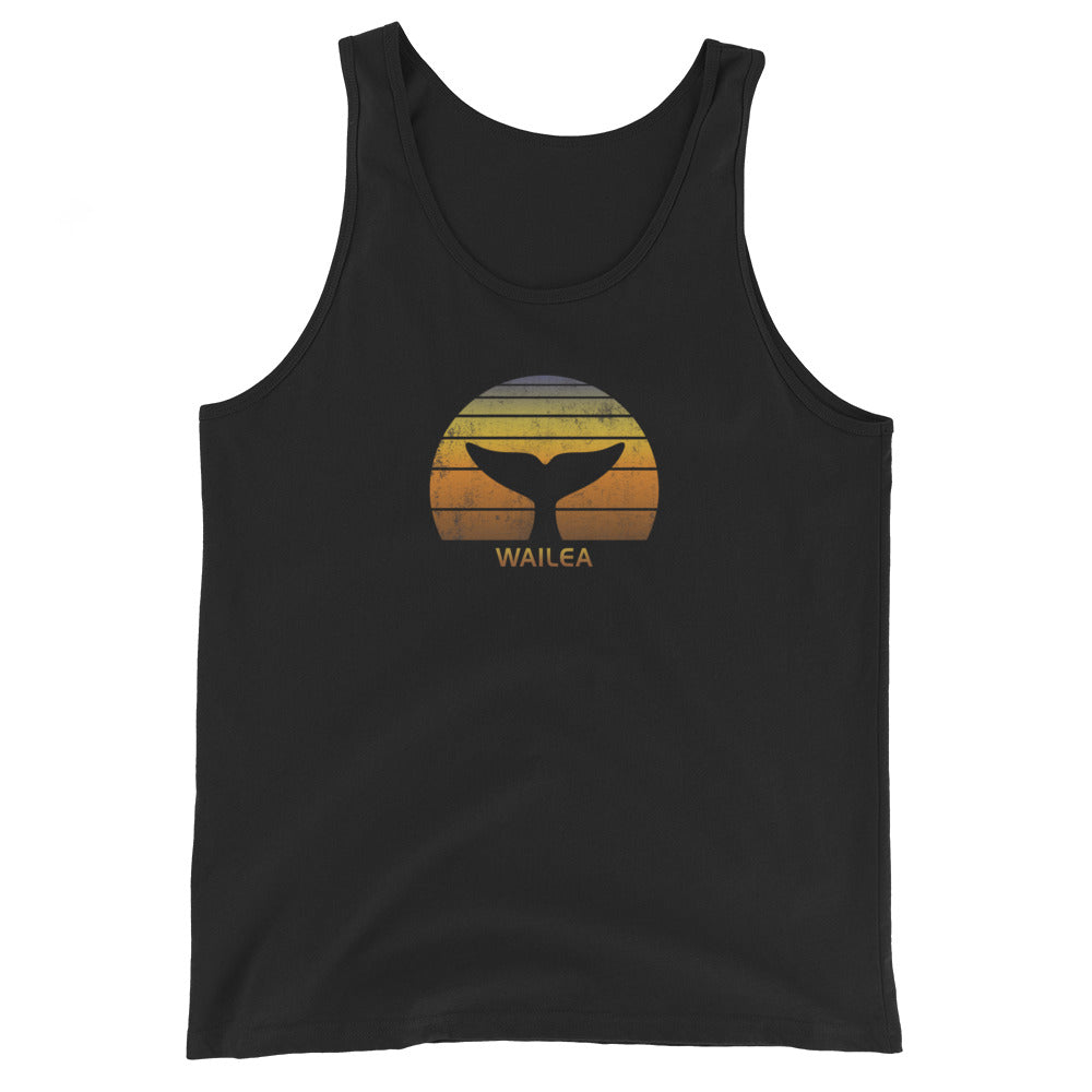 Wailea Maui Hawaii Whale Watching Fan Retro Sunset Unisex Tank Top