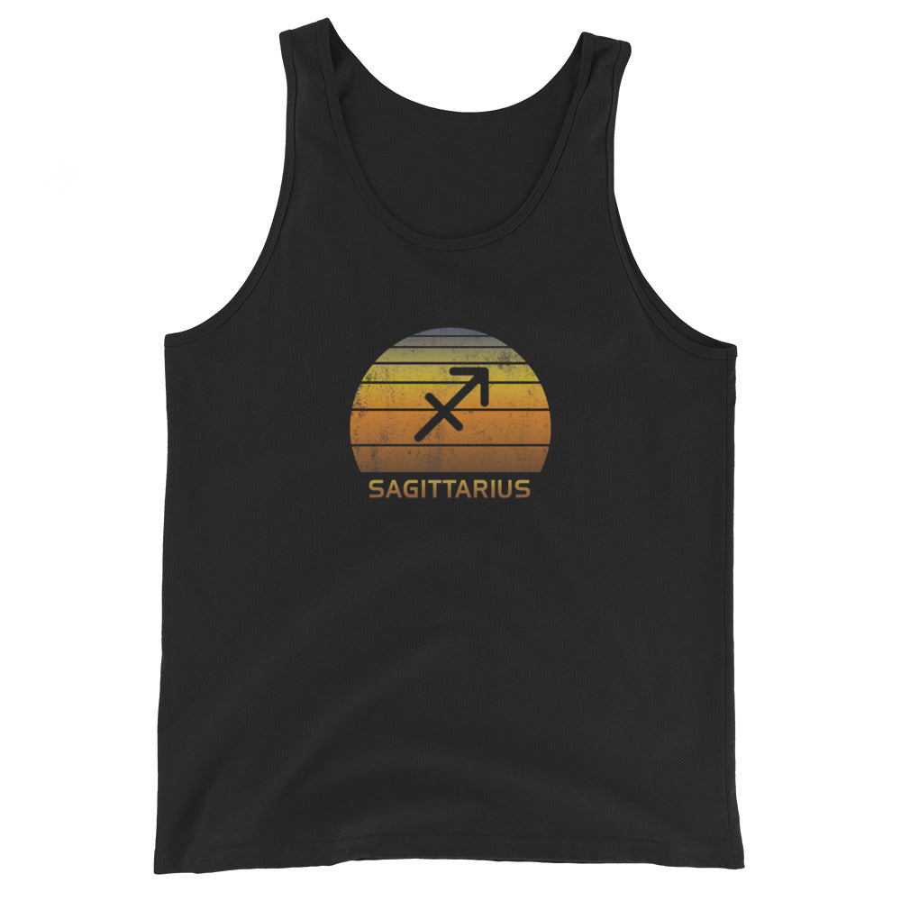 Sagittarius Zodiac Sign Symbol Astrology Retro Birthday Gift Present Unisex Tank Top