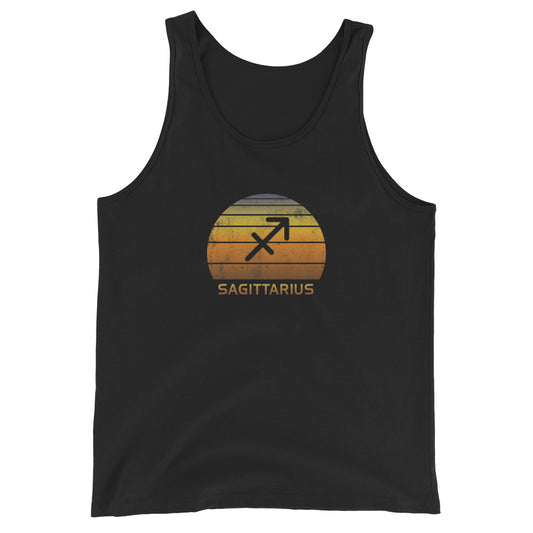 Sagittarius Zodiac Sign Symbol Astrology Retro Birthday Gift Present Unisex Tank Top