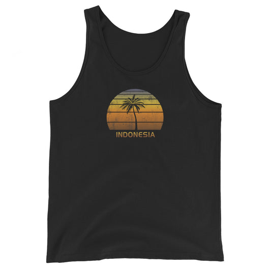 Retro Indonesia Vintage Sunset Beach Vacation Souvenir Unisex Tank Top