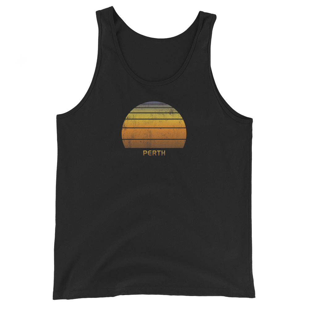 Retro Perth Australia Unisex Tank Top Vintage Sunset Vacation Souvenir