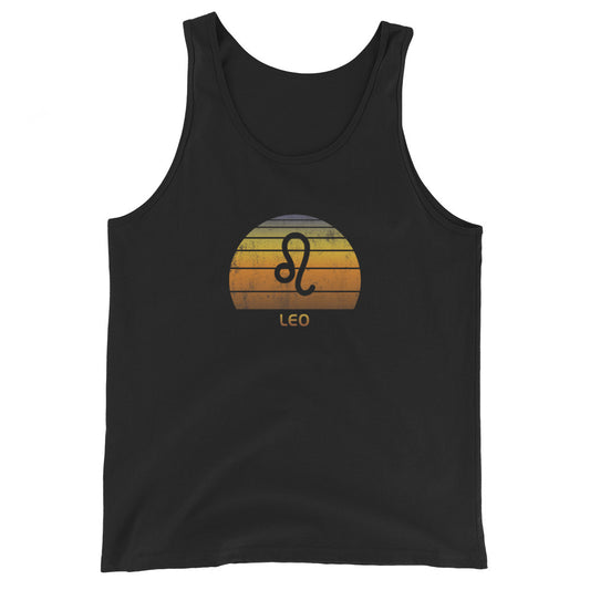 Leo Zodiac Sign Symbol Astrology Retro Birthday Gift Present Unisex Tank Top