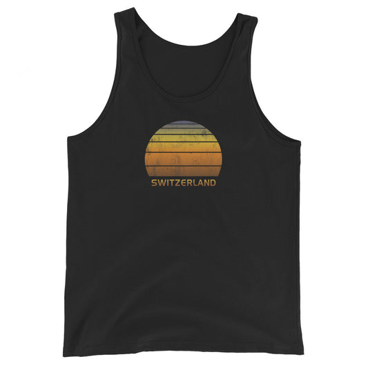 Retro Switzerland Vintage Sunset Vacation Souvenir Unisex Tank Top