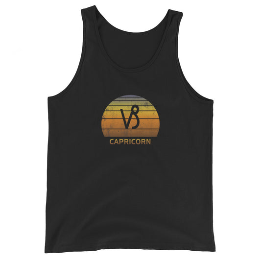 Capricorn Zodiac Sign Unisex Tank Top Symbol Astrology Retro Birthday Gift Present