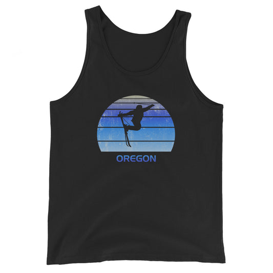 Retro Oregon Ski Fan Skier Gift Skiing Vintage Cool Men's Tank Top