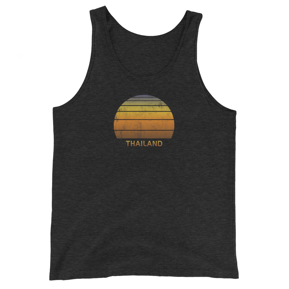 Retro Thailand Vintage Sunset Vacation Souvenir Unisex Tank Top