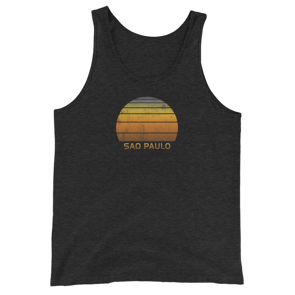 Retro Sao Paulo Brazil Vintage Sunset Vacation Souvenir Unisex Tank Top