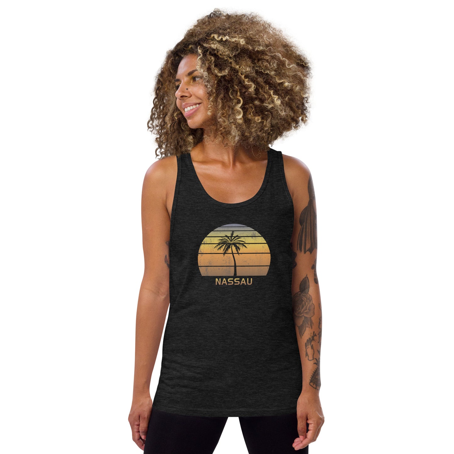 Retro Nassau Bahamas Vintage Sunset Beach Vacation Souvenir Unisex Tank Top