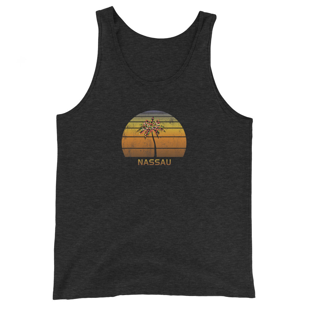 Retro Nassau Bahamas Christmas Family Vacation Souvenir Sunset Beach Unisex Tank Top