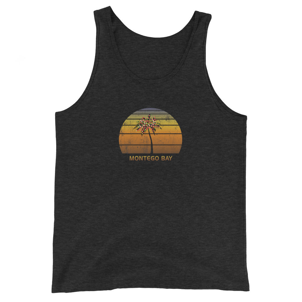 Retro Montego Bay Jamaica Christmas Family Vacation Souvenir Sunset Unisex Tank Top