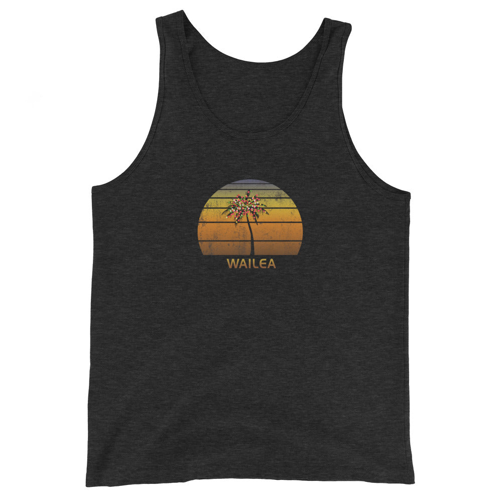 Retro Wailea Maui Hawaii Unisex Tank Top Christmas Family Vacation Souvenir Sunset Beach