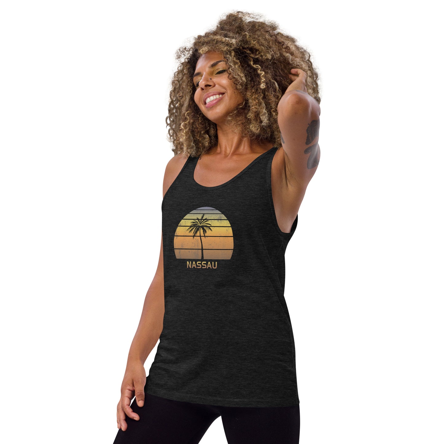 Retro Nassau Bahamas Vintage Sunset Beach Vacation Souvenir Unisex Tank Top