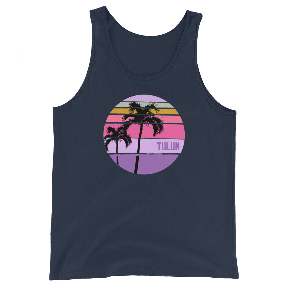 Cool Tulum Mexico Palm Tree Artistic Vacation Souvenir Unisex Tank Top