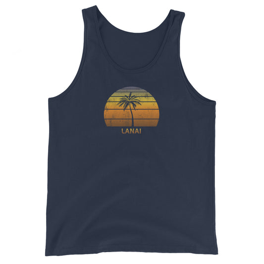 Retro Lanai Hawaii Vintage Sunset Beach Vacation Souvenir Unisex Tank Top