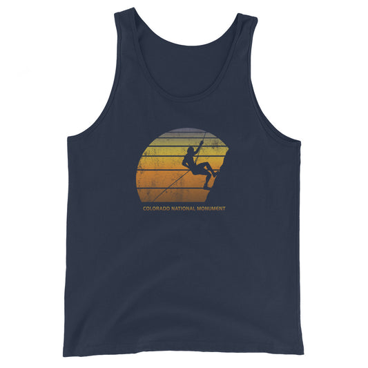 Retro Colorado National Monument Rock Climbing Fan Bouldering Unisex Tank Top