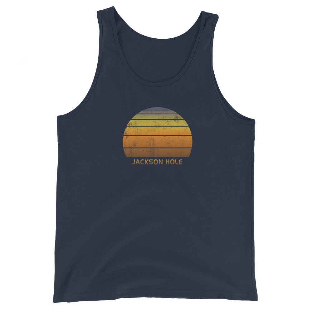 Retro Jackson Hole Wyoming Vintage Sunset Vacation Souvenir Unisex Tank Top