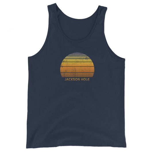 Retro Jackson Hole Wyoming Vintage Sunset Vacation Souvenir Unisex Tank Top
