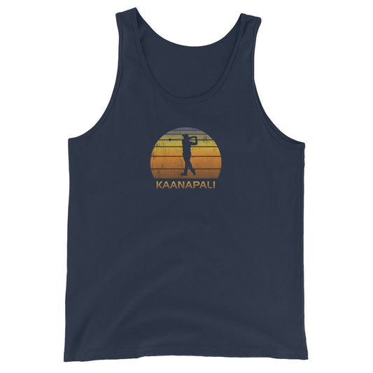 Cool Kaanapali Maui Hawaii Unisex Tank Top Golf Vintage Sunset Golfer Retro Golfing