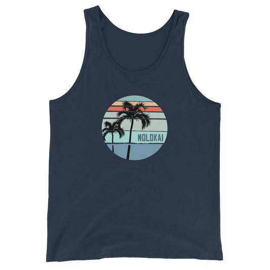 Cool Molokai Hawaii Palm Tree Vacation Souvenir Artistic Unisex Tank Top