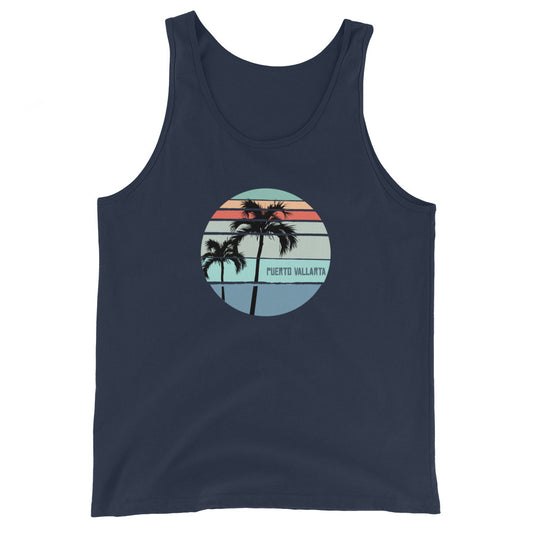 Cool Puerto Vallarta Mexico Palm Tree Vacation Souvenir Artistic Unisex Tank Top