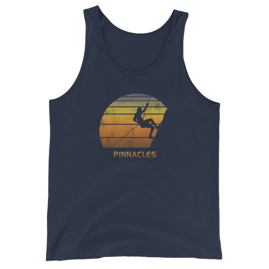 Retro Pinnacles National Park California Unisex Tank Top Rock Climbing Fan Bouldering