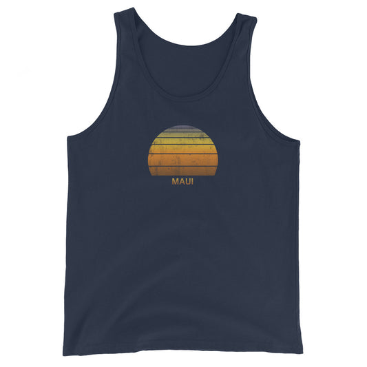 Retro Maui Hawaii Vintage Sunset Vacation Souvenir Unisex Tank Top