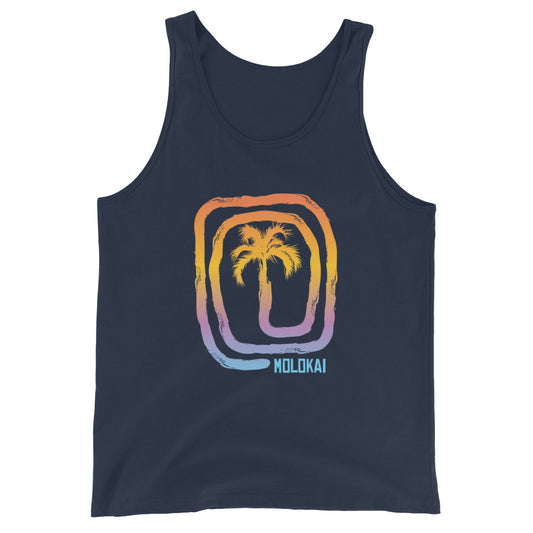 Cool Molokai Hawaii Beach Palm Tree Vacation Souvenir Unisex Tank Top