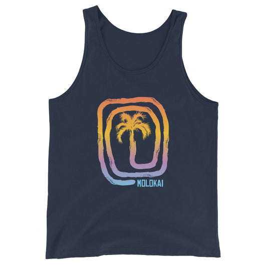 Cool Molokai Hawaii Beach Palm Tree Vacation Souvenir Unisex Tank Top