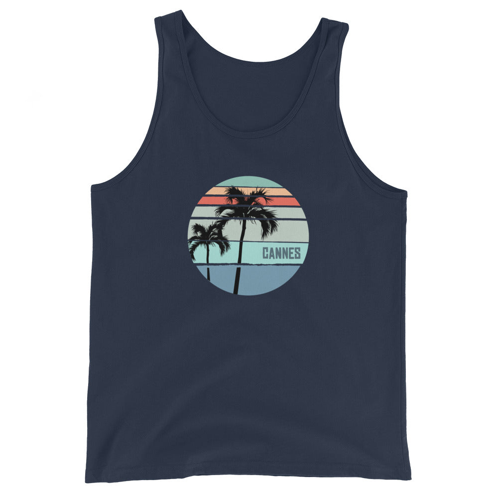 Cool Cannes France Palm Tree Vacation Souvenir Artistic Unisex Tank Top