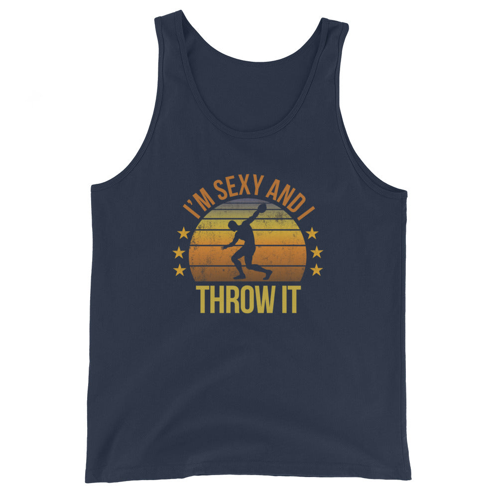 Funny Discus Throwing Thrower Unisex Tank Top Athlete Track Quote Joke Sarcastic