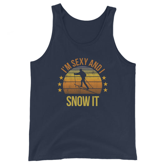 Funny Cross Country Skiing Fan Unisex Tank Top Skier Ski Lover Quote Joke Sarcastic