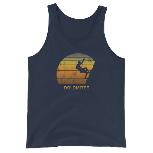 Retro Dolomites Italy Rock Climbing Fan Bouldering Climber Unisex Tank Top