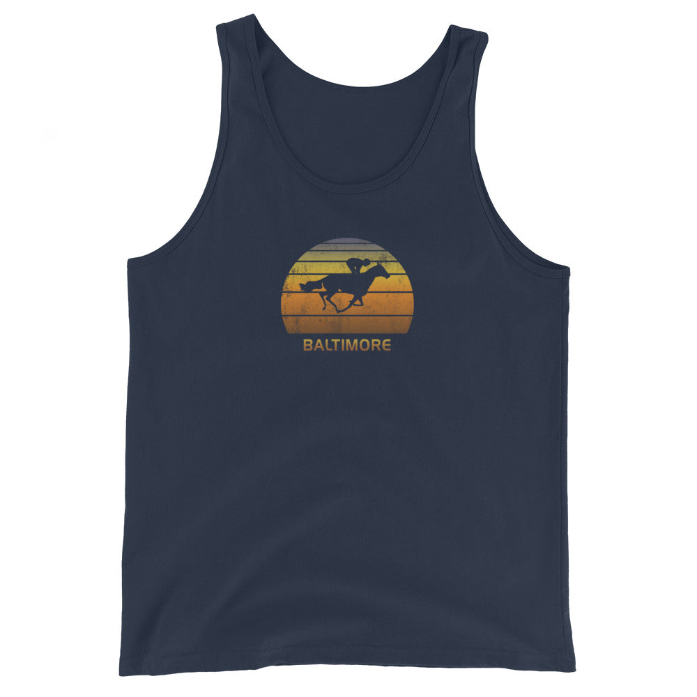 Horse Vintage Racing Baltimore Unisex Tank Top Fan Horses Race Track Cool