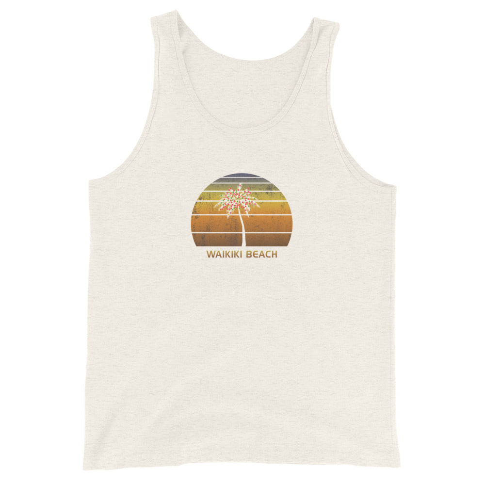 Waikiki Beach Oahu Hawaii Fan Christmas Vacation Souvenir Unisex Tank Top