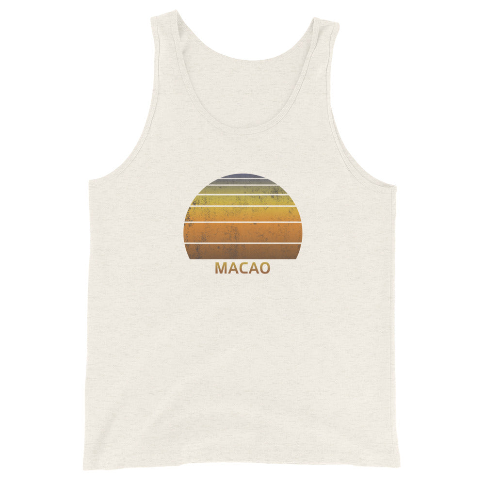 Retro Macao Sunset Vintage Native Vacation Souvenir Stylish Unisex Tank Top