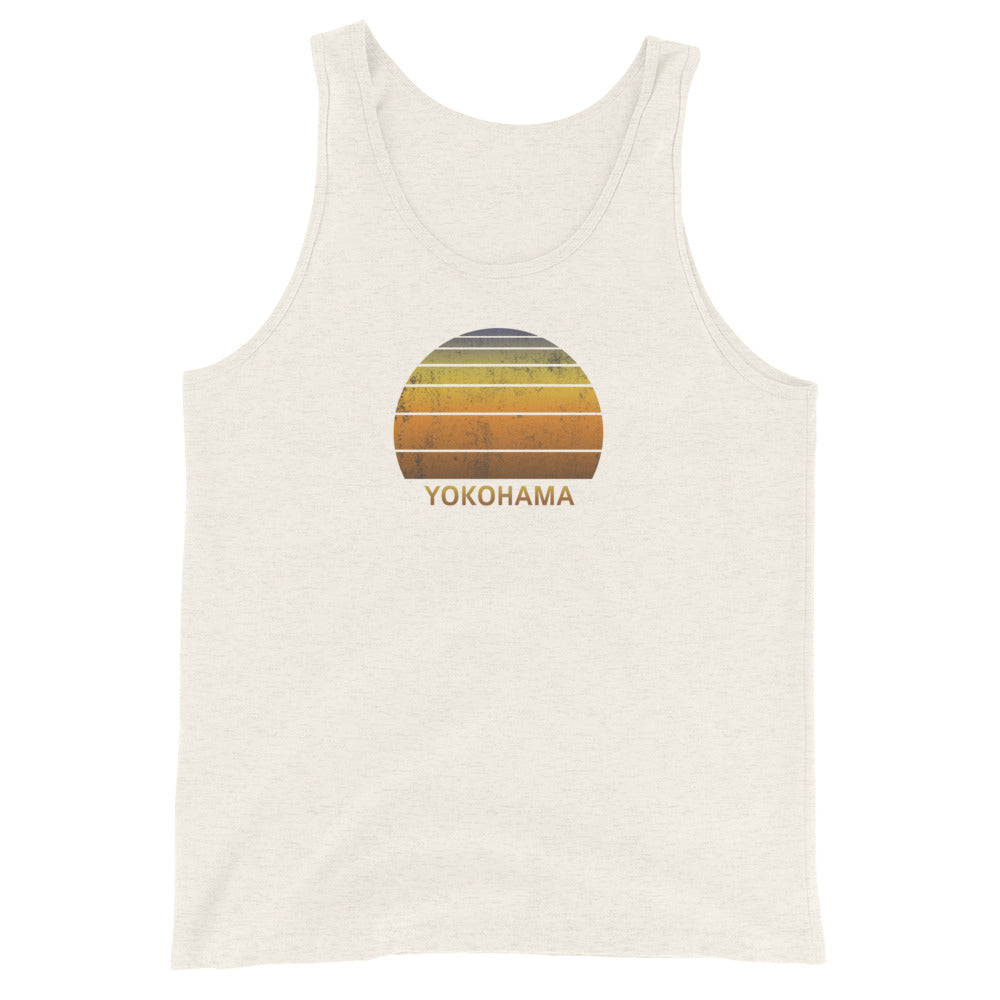 Retro Yokohama Japan Vintage Sunset Vacation Souvenir Unisex Tank Top